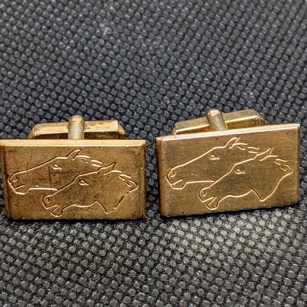 Vintage Swank Race Horses Cuff Links